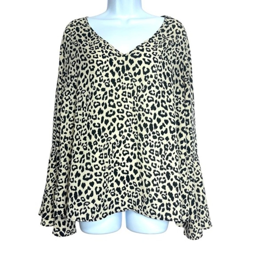 Bell Sleeve Blouse‎ Top Krazy Kat Womens XL Feminine Quiet Luxury Boho Chic